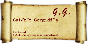 Galát Gorgiás névjegykártya